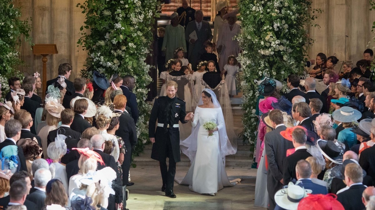 Принц Гарри и Мегна Маркл во время венчания в часовне Святого Георгия, 19 мая 2018-го